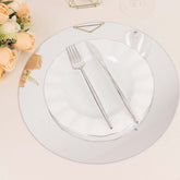 10-Pack Dining Plate Chargers Decorative Acrylic Mirror Silver Round - Lightweight Event Display 13"