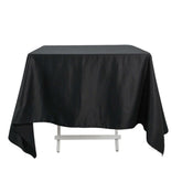 100% Cotton 70"x70" Square Tablecloth Black Linen - Soft & Breathable Fabric Table Cover