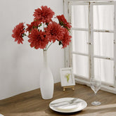 2 Bouquets 20" Terracotta Artificial Silk Dahlia Flower Spray Bushes