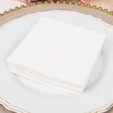20 Pack Linen-Like Paper 5"x5" Napkins White - Highly Absorbent & Disposable Airlaid Beverage Napkins