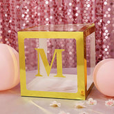 4 Pack 5" Metallic Gold Alphabet Stickers Banner, Customizable Stick on Gold Letters - M