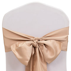 5 Pack Lamour Satin 6"x106" Chair Sashes Nude - Stylish Reusable Decorative Bows