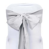 5 Pack Polyester Chair Sashes Silver 6"x108"