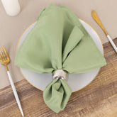 5 Pack Premium Polyester 20"x20" Napkins Sage Green - Wrinkle-Resistant & Durable Dinner Napkins