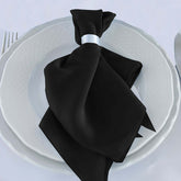 5 Pack Scuba 20"x20" Napkins Black - Durable & Reusable Dinner Napkins for a Polished Tablescape