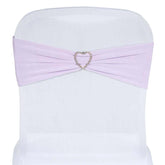 5 Pack Stretch Spandex Chair Sashes Lavender Lilac - Fitted Finish Two Ply Heavy Duty Chair Bands 5"x12"