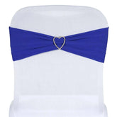 5 Pack Stretch Spandex Chair Sashes Royal Blue - Fitted Finish Two Ply Heavy Duty Chair Bands 5"x12"