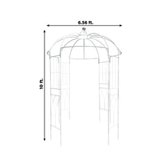 10ft White Metal Birdcage Ceremony Arch – Garden Gazebo Pergola Arbor Trellis for Outdoor Weddings, Vines & Flowers