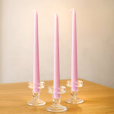 10-Pack Taper Candles Premium Wax Design Pink - Unscented Candles for Upscale Settings 10"