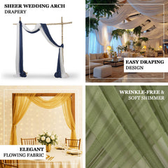 Dusty Sage Green Sheer Backdrop Drape – 5ft x 14ft Wedding Arch & Ceiling Decor Panel, Wrinkle Free with Soft Shimmer