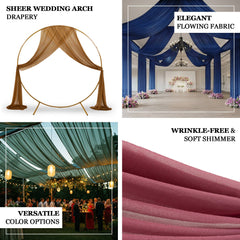 Dusty Blue Sheer Backdrop Drape – 5ftx32ft Wedding Arch & Ceiling Decor Panel, Wrinkle Free with Soft Shimmer