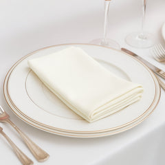 5 Pack Ivory Scuba Napkins – 17"x17", Wrinkle-Free & Stain Resistant Cloth Napkins