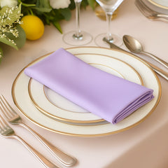 5 Pack Lavender Lilac Scuba Napkins – 17"x17", Wrinkle-Free & Stain Resistant Cloth Napkins