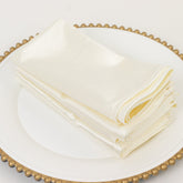 5 Pack Shimmer Pearl White Scuba Napkins – 17"x17" Wrinkle-Free & Stain-Resistant Cloth Table Napkins