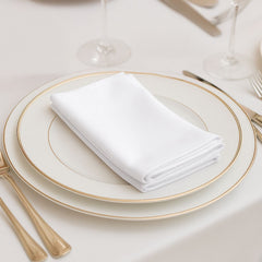5 Pack White Scuba Napkins – 17"x17", Wrinkle-Free & Stain Resistant Cloth Napkins