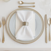 5 Pack White Scuba Napkins – 17"x17", Wrinkle-Free & Stain Resistant Cloth Napkins