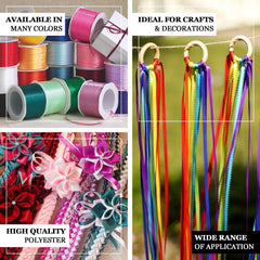 100 Yards 1 8" Pink Satin Ribbon