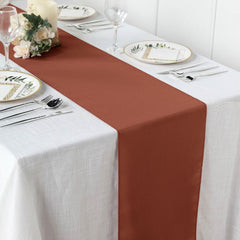 Polyester 12"x108" Table Runner Terracotta (Rust) - Durable & Wrinkle-Resistant Table Decor