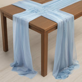 20-Pack 9ft Sheer Table Runners – Dusty Blue Shimmer Sheer Drapes, Wrinkle-Free