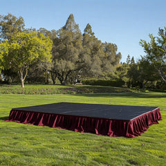 Portable Stage Skirt Burgundy Polyester Platform Skirting Cloth for Events, Performances & Wedding Staging - 16"x10ft