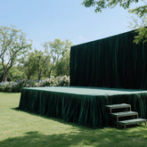 Portable Stage Skirt Hunter Emerald Green Polyester Platform Skirting Cloth for Events, Performances & Wedding Staging - 36"x20ft