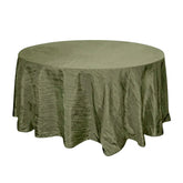Taffeta 120" Round Tablecloth Dusty Sage Green - Seamless Accordion Crinkle Table Cover