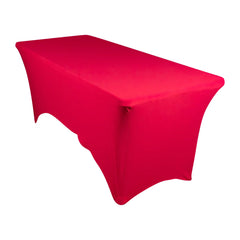 Glow Neon Fuchsia Fitted Spandex Tablecloth – 6ft Rectangle, Wrinkle-Free Cover