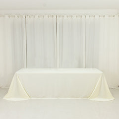 Scuba Rectangular 90"x156" Tablecloth Ivory with Rounded Corners – Seamless, Wrinkle Free & Stain Resistant Table Cover