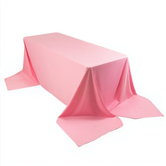 Scuba Rectangular 90"x156" Tablecloth Pink - Wrinkle Free, Stain Resistant & Seamless Table Cover