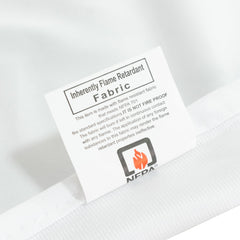 Fire Retardant Scuba Tablecloth – 90"x156" Rectangle White, Wrinkle Free, Stain Resistant, Seamless Polyester Cover