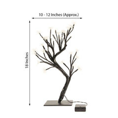 2-Pack Artificial Tree Centerpieces Cherry Blossom Design Black with 36 Warm White LEDs - Battery Operated Table Décor
