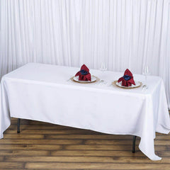 Fire Retardant Premium Polyester 72"x120" Rectangular Tablecloth White - Stylish High-Performance Table Cover for Large Gatherings