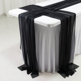 20-Pack 9ft Sheer Table Runners – Black Shimmer Sheer Drapes, Wrinkle-Free