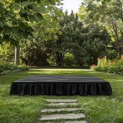 Portable Stage Skirt Black Polyester Platform Skirting Cloth for Events, Performances & Wedding Staging - 16"x10ft