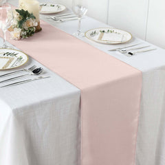 Polyester 12"x108" Table Runner Blush - Durable & Wrinkle-Resistant Table Decor