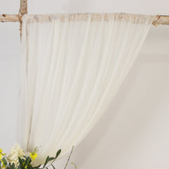 Ivory Sheer Backdrop Drape – 5ft x 14ft Wedding Arch & Ceiling Decor Panel, Wrinkle Free with Soft Shimmer