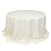 Cotton Blend 132" Round Tablecloth Ivory - Seamless Wrinkle-Resistant Table Cover