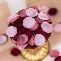 400-Pack Rose Petals Life-Like Flower Confetti Dusty Rose Mix Matte Silk Round - Decorative Event Table Scatters 2"