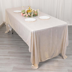 Sequin Dots Polyester 60"x126" Rectangle Tablecloth Shimmering Beige - Wrinkle Free & Sparkling Table Cover