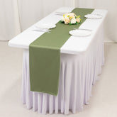 Scuba Polyester 12"x108" Table Runner Dusty Sage Green - Wrinkle-Free Table Linen