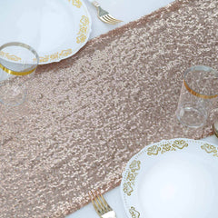 Sequin 12"x108" Table Runner Rose Gold - Glittering Design