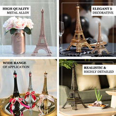 Eiffel Tower Table Centerpiece Metal Gold - Stylish Decorative Cake Topper for Parties & Gatherings 10"