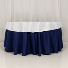 Cotton Blend 70" Round Tablecloth White - Wrinkle-Resistant Design for Everyday Use