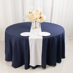 Scuba Polyester 12"x108" Table Runner White - Wrinkle-Free Table Linen for Events & Weddings
