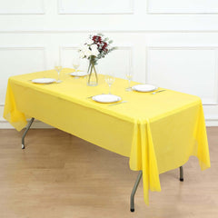 5-Pack Plastic Table Covers Yellow Rectangle - Reliable PVC Disposable Covers for Gatherings 54"x108"