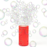 Fireworks Bubble Machine with RGB Lights and Realistic Sound – 8.5” Automatic Bubble Blower for Kids, 20 holes 240ml Solution