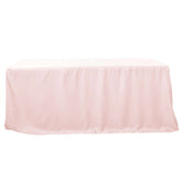 Fitted Polyester 96"x30" Rectangle Tablecloth Blush - Durable and Easy to Maintain Table Cover