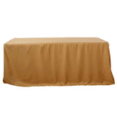 Fitted Polyester 96"x30" Rectangle Tablecloth Gold - Durable and Easy to Maintain Table Cover for Events for Trade Shows, Catering & Events
