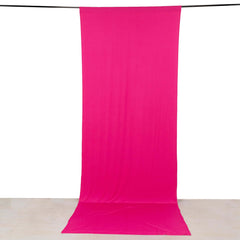 Fuchsia 4-Way Stretch Spandex Event Curtain Drapes, Wrinkle Free Backdrop Event Panel with Rod Pockets - 5ftx14ft
