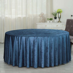 Premium Velvet 120" Round Tablecloth Navy Blue - Reusable Soft & Seamless Table Cover
